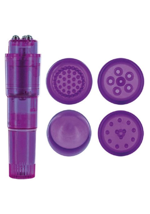 Mini stymulator łechtaczki masażer z nakładkami Mini stymulator łechtaczki masażer z nakładkami