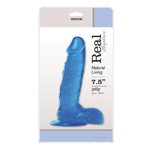 Niebieskie gumowe żylaste dildo z przyssawką Niebieskie gumowe żylaste dildo z przyssawką