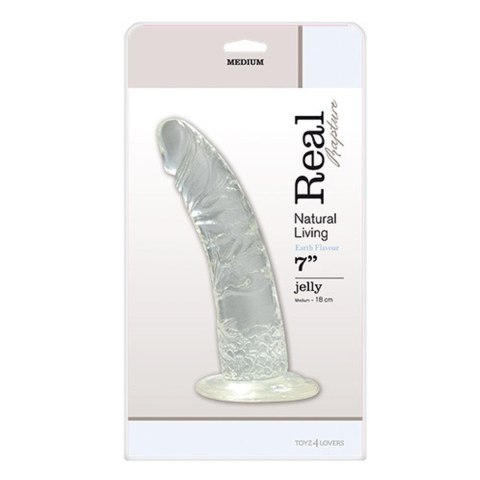 Przezroczyste gumowe żylaste dildo z przyssawką Przezroczyste gumowe żylaste dildo z przyssawką
