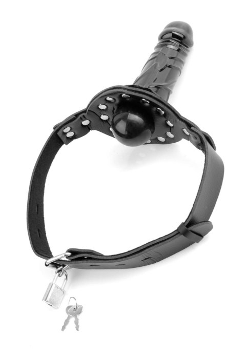 Knebel-FF BALL GAG WITH DILDO BLACK