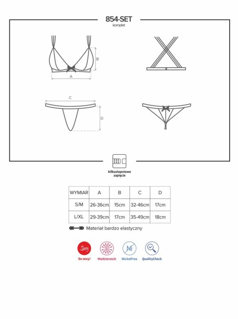 Czarny sex komplet stanik stringi obsessive l/xl Czarny sex komplet stanik stringi obsessive l/xl