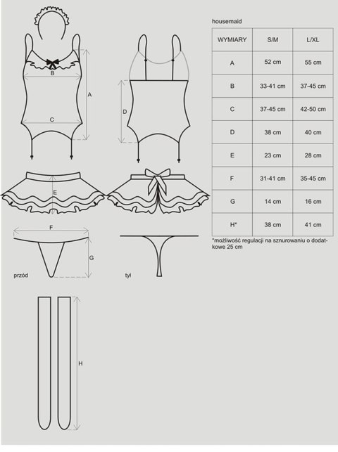 Przebranie erotyczna sex pokojówka obsessive l/xl Przebranie erotyczna sex pokojówka obsessive l/xl