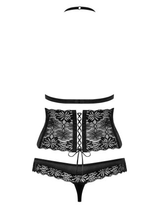 Komplet koronka stanik pas stringi obsessive s/m