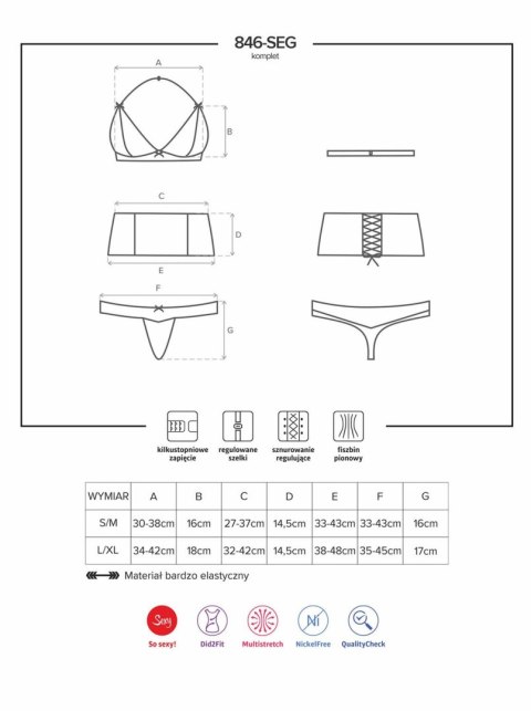 Komplet koronka stanik pas stringi obsessive s/m Komplet koronka stanik pas stringi obsessive s/m