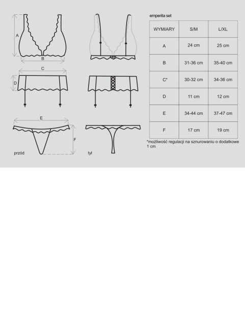 Pas stringi biustonosz sex komplet emperita s/m Pas stringi biustonosz sex komplet emperita s/m