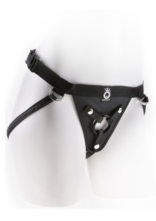Uprząż do strap-on czarny z pierścieniem eko skóra