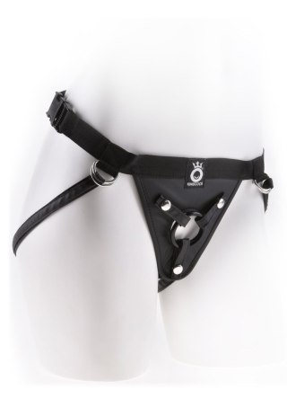 Uprząż do strap-on czarny z pierścieniem eko skóra