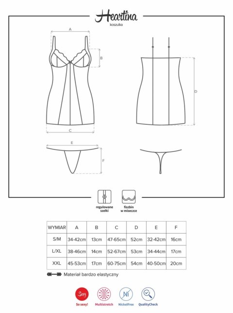 Gorąca sex koszulka stringi komplet heartina l/xl Gorąca sex koszulka stringi komplet heartina l/xl