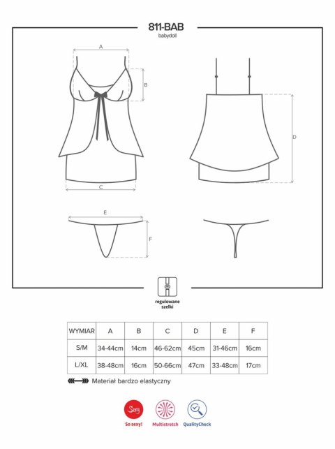 Komplet koszulka babydoll stringi obsessive l/xl Komplet koszulka babydoll stringi obsessive l/xl