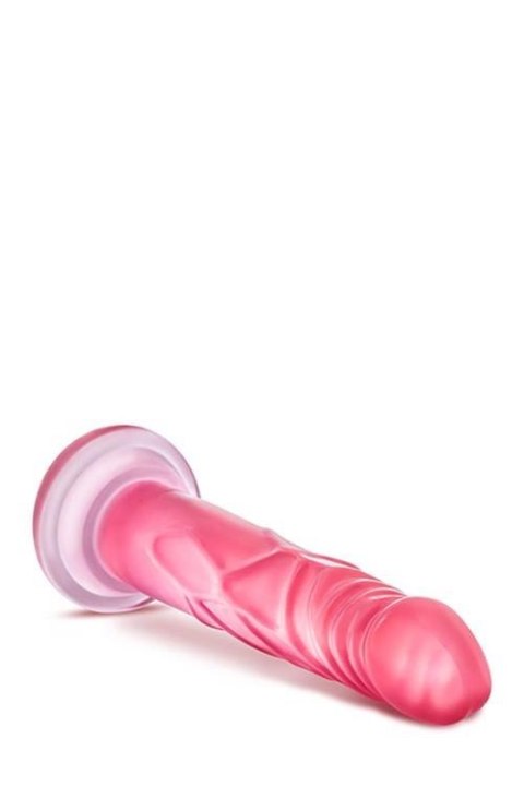 Różowe miękkie dildo z mocną przyssawką 17 cm
