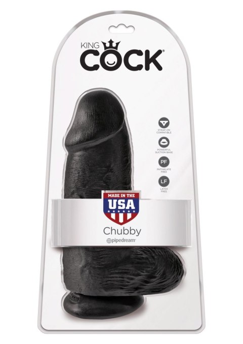 Grube czarne żylaste dildo z przyssawką 23 cm