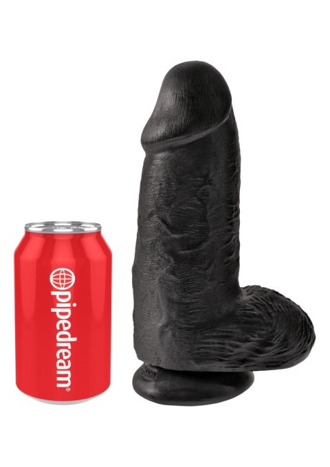 Grube czarne żylaste dildo z przyssawką 23 cm