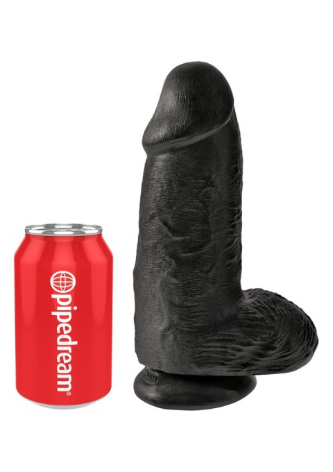 Grube czarne żylaste dildo z przyssawką 23 cm