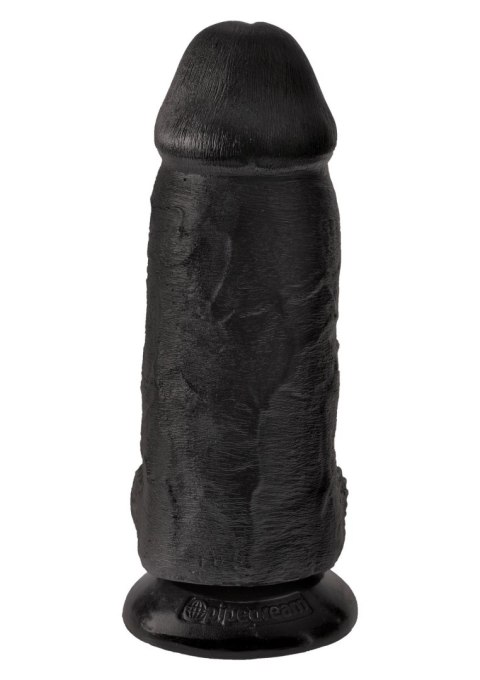 Grube czarne żylaste dildo z przyssawką 23 cm