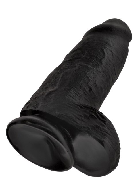Grube czarne żylaste dildo z przyssawką 23 cm