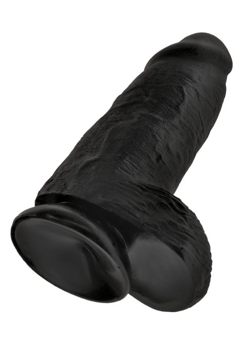 Grube czarne żylaste dildo z przyssawką 23 cm
