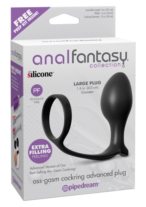 Korek analny ass gasm cock ring advanced black