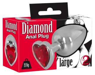 Metalowy stalowy sex korek analny z sercem 9cm