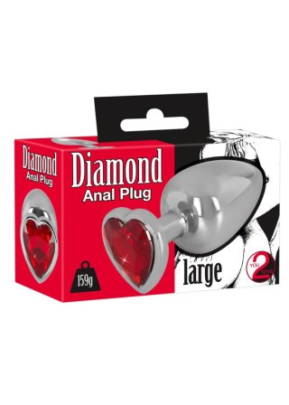 Metalowy stalowy sex korek analny z sercem 9cm