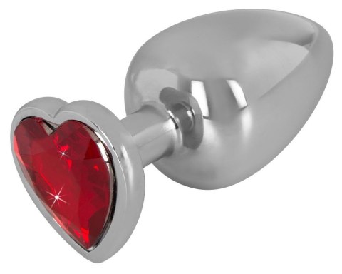 Metalowy stalowy sex korek analny z sercem 9cm