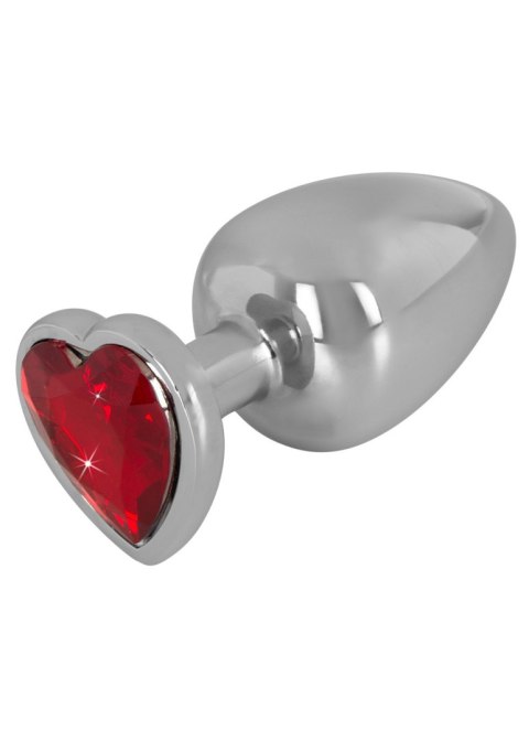 Metalowy stalowy sex korek analny z sercem 9cm