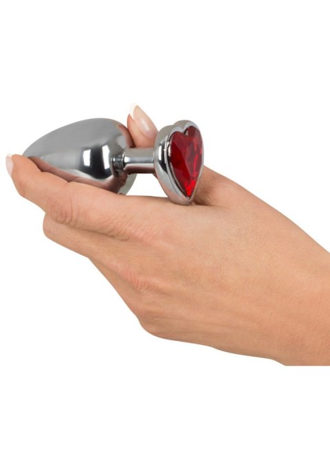 Metalowy stalowy sex korek analny z sercem 9cm