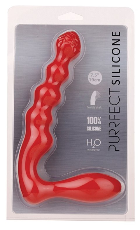 Czerwone silikonowe dildo do podwójnej penetracji Czerwone silikonowe dildo do podwójnej penetracji