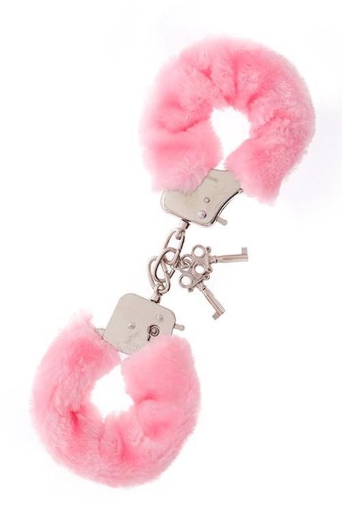 Kajdanki-METAL HANDCUFF WITH PLUSH PINK Kajdanki-METAL HANDCUFF WITH PLUSH PINK