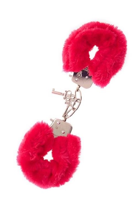 Kajdanki-METAL HANDCUFF WITH PLUSH RED Kajdanki-METAL HANDCUFF WITH PLUSH RED