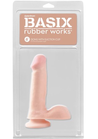 Dildo-basix 6"""" dong w suction cup flesh