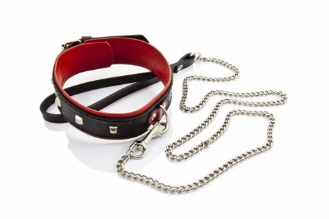 Ćwiekowana obroża skórzana ze smyczą damska bdsm Ćwiekowana obroża skórzana ze smyczą damska bdsm