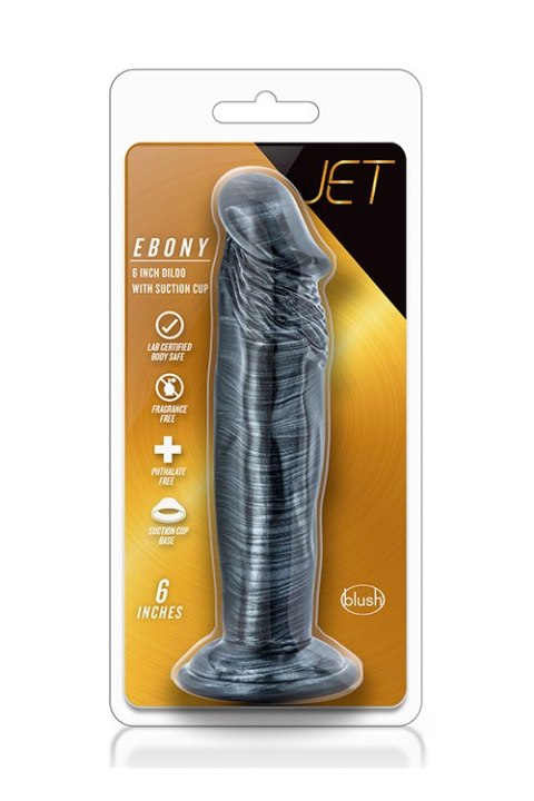Jet ebony 6inch dildo ebony metallic