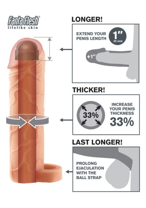 Realistyczna elastyczna nakładka na penisa 17cm