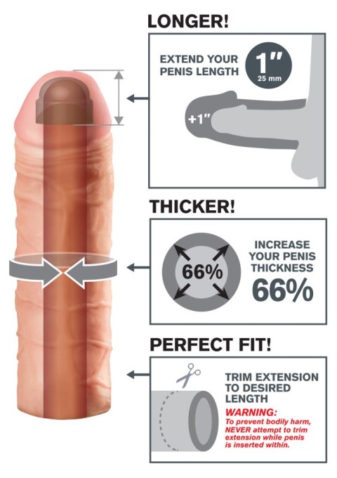 Stymulator-FX MEGA 1"""" EXTENSION FLESH