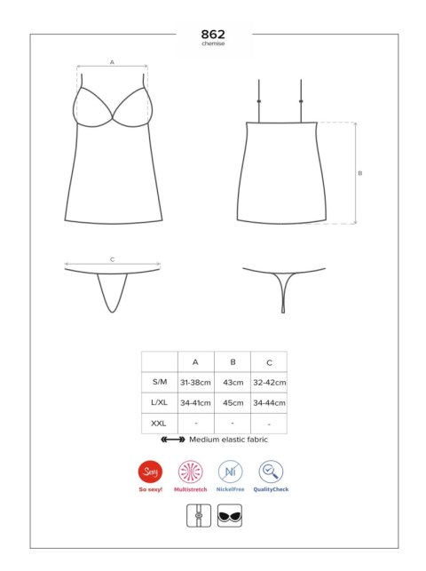 Siateczkowa koszulka komplet stringi obsessive s/m Siateczkowa koszulka komplet stringi obsessive s/m