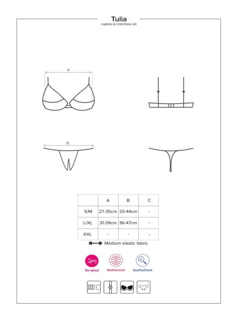 Wycięte stringi stanik sex komplet obsessive l/xl Wycięte stringi stanik sex komplet obsessive l/xl