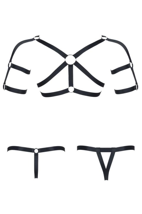 Męski komplet z gumy: t-shirt z ozdobami z tyłu i przodu, 2 pack stringi s/m