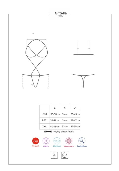 Body z kokardą ozdobne erotyczne obsessive l/xl