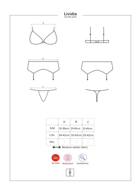 Biustonosz pas stringi sex komplet obsessive s/m Biustonosz pas stringi sex komplet obsessive s/m