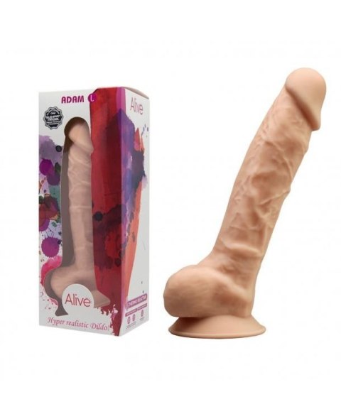 Cielisty duży żylasty penis z przyssawką 21,5 cm Cielisty duży żylasty penis z przyssawką 21,5 cm