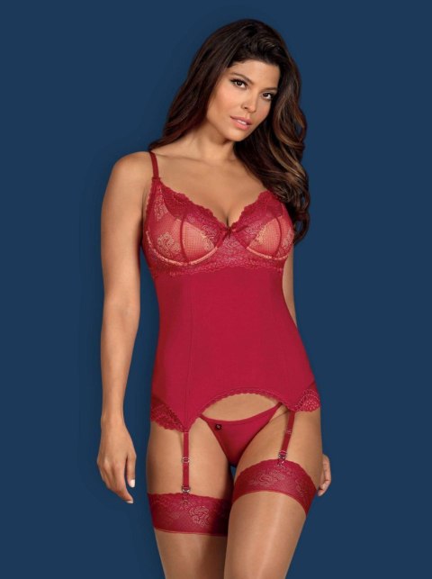 Czerwony sex komplet gorset stringi obsessive s/m Czerwony sex komplet gorset stringi obsessive s/m