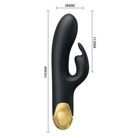 Złocony wibrator z masażerem łechtaczki usb 19cm Złocony wibrator z masażerem łechtaczki usb 19cm