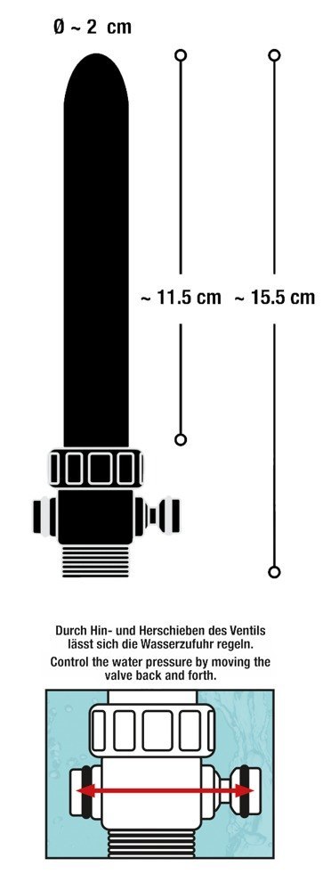 Końcówka do prysznica z dyszami srebrna 15,5 cm