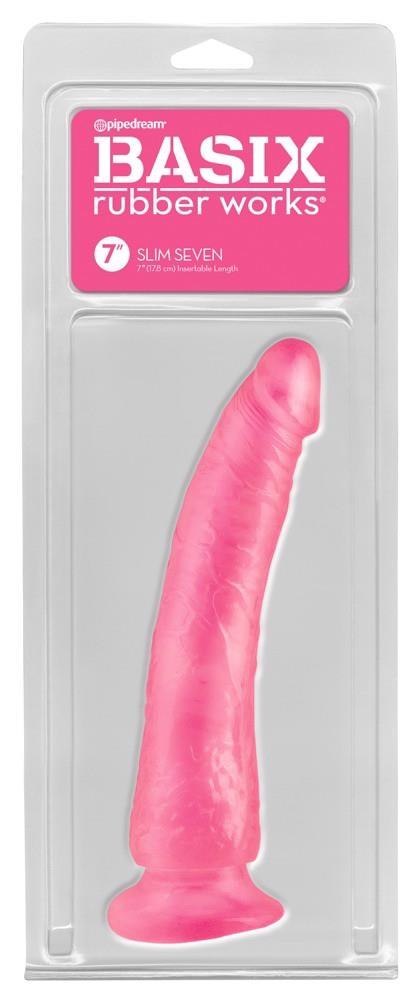 Różowe silikonowe żylaste dildo przyssawka 17,5cm Różowe silikonowe żylaste dildo przyssawka 17,5cm