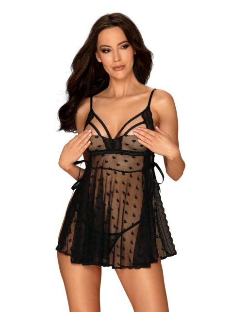 Koszulka babydoll stringi sex komplet heartia s/m
