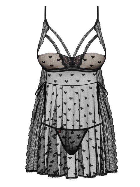 Koszulka babydoll stringi sex komplet heartia s/m