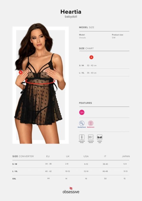 Koszulka babydoll stringi sex komplet heartia s/m