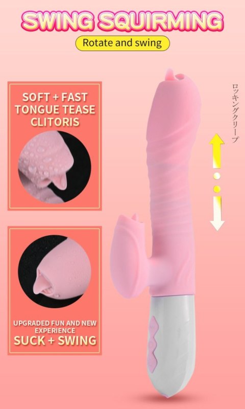 Wibrator króliczek masażer posuw podgrzewany 22cm