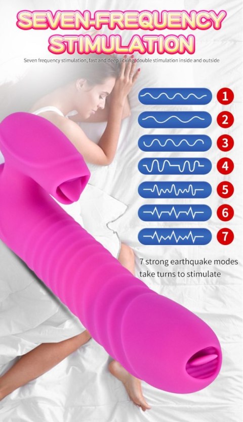 Wibrator króliczek masażer posuw podgrzewany 22cm