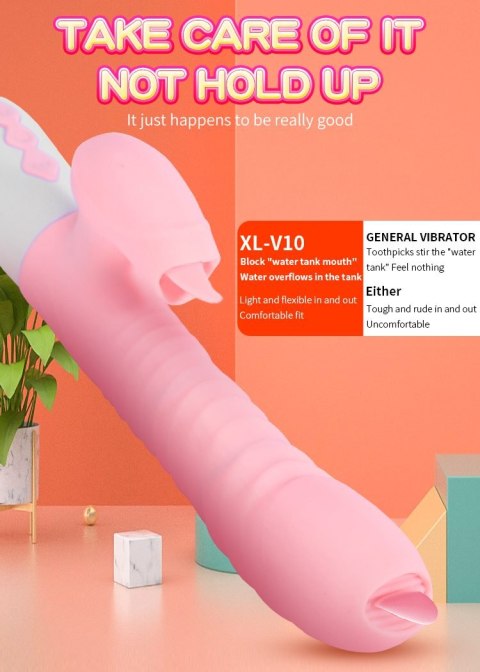 Wibrator króliczek masażer posuw podgrzewany 22cm